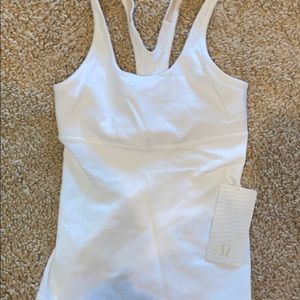 white Lululemon cross back tank